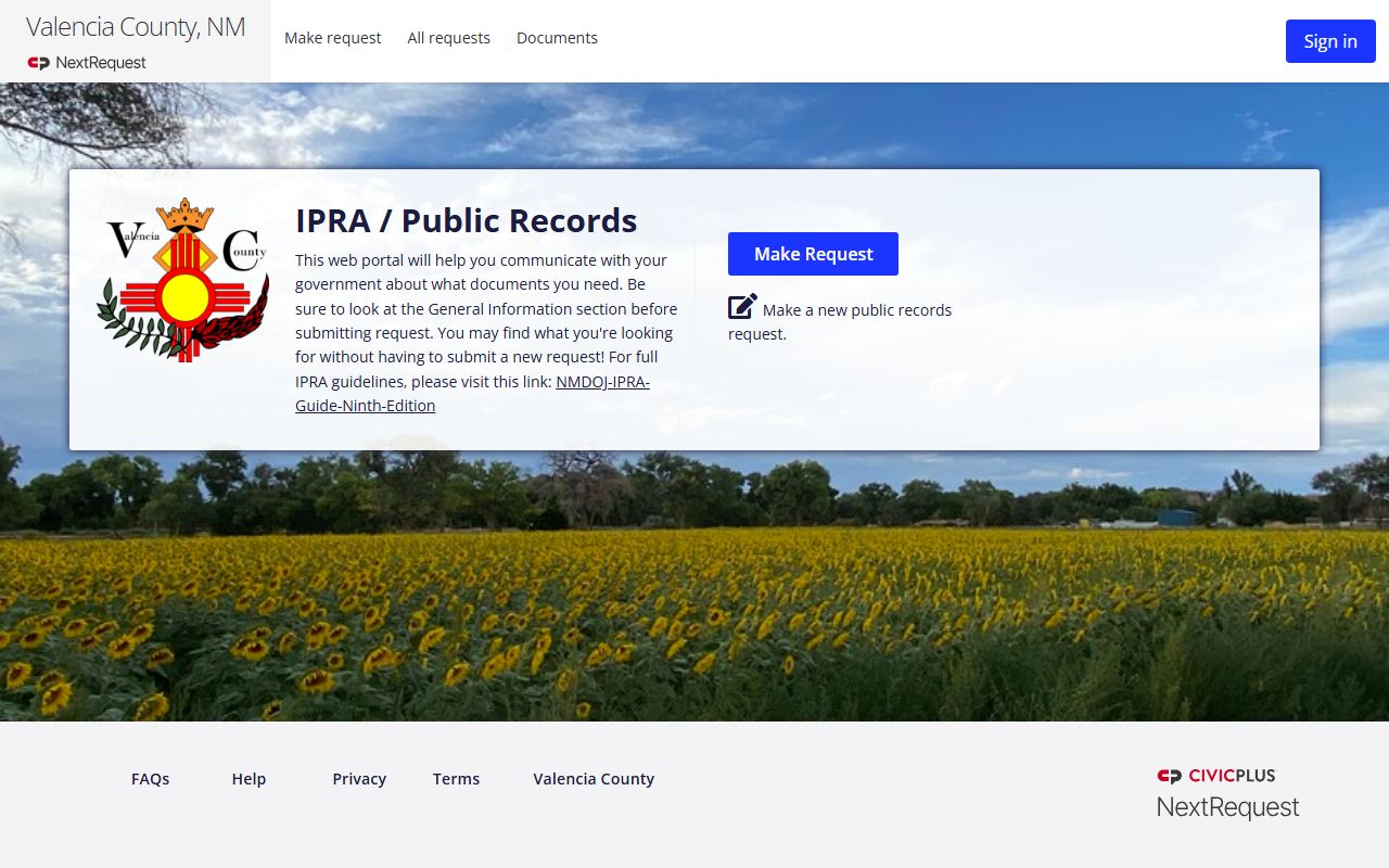 Valencia County arrest records NextRequest public records portal