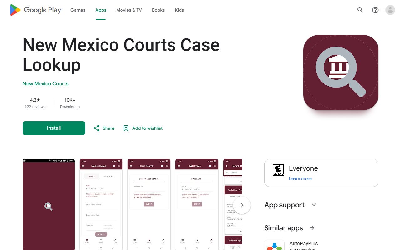 Valencia County court records New Mexico Courts Case Lookup mobile app
