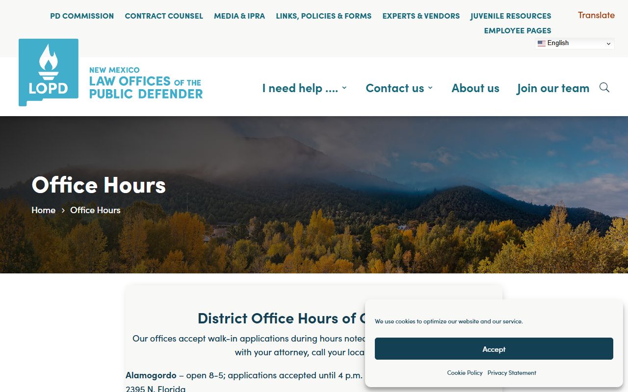 Valencia County criminal court records Public Defender office hours