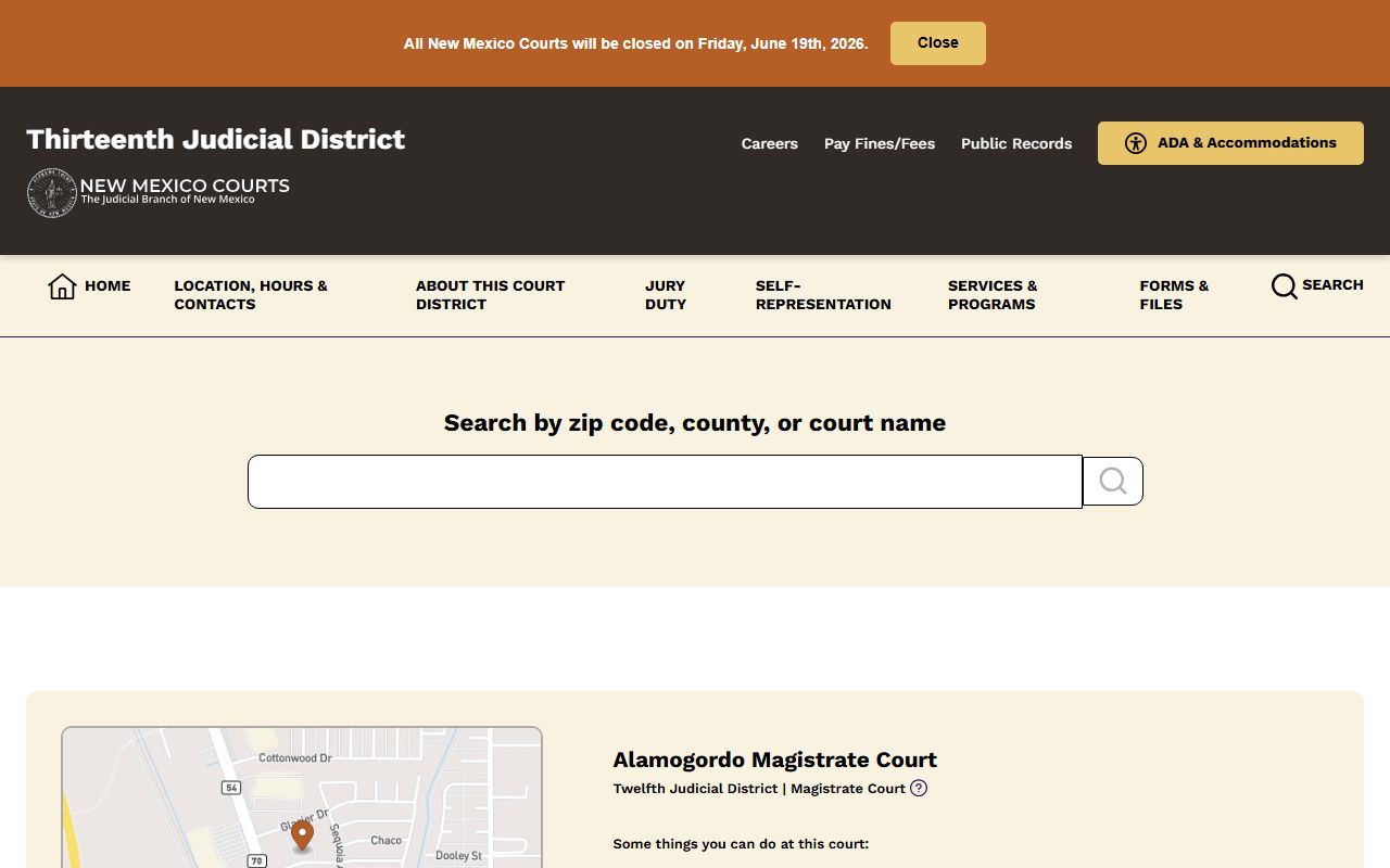 Valencia County court records court finder results