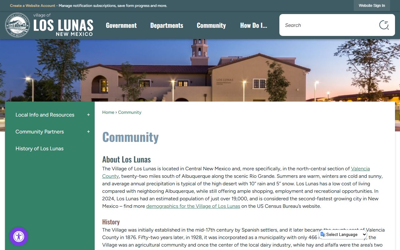 Valencia County probate records Los Lunas county seat context